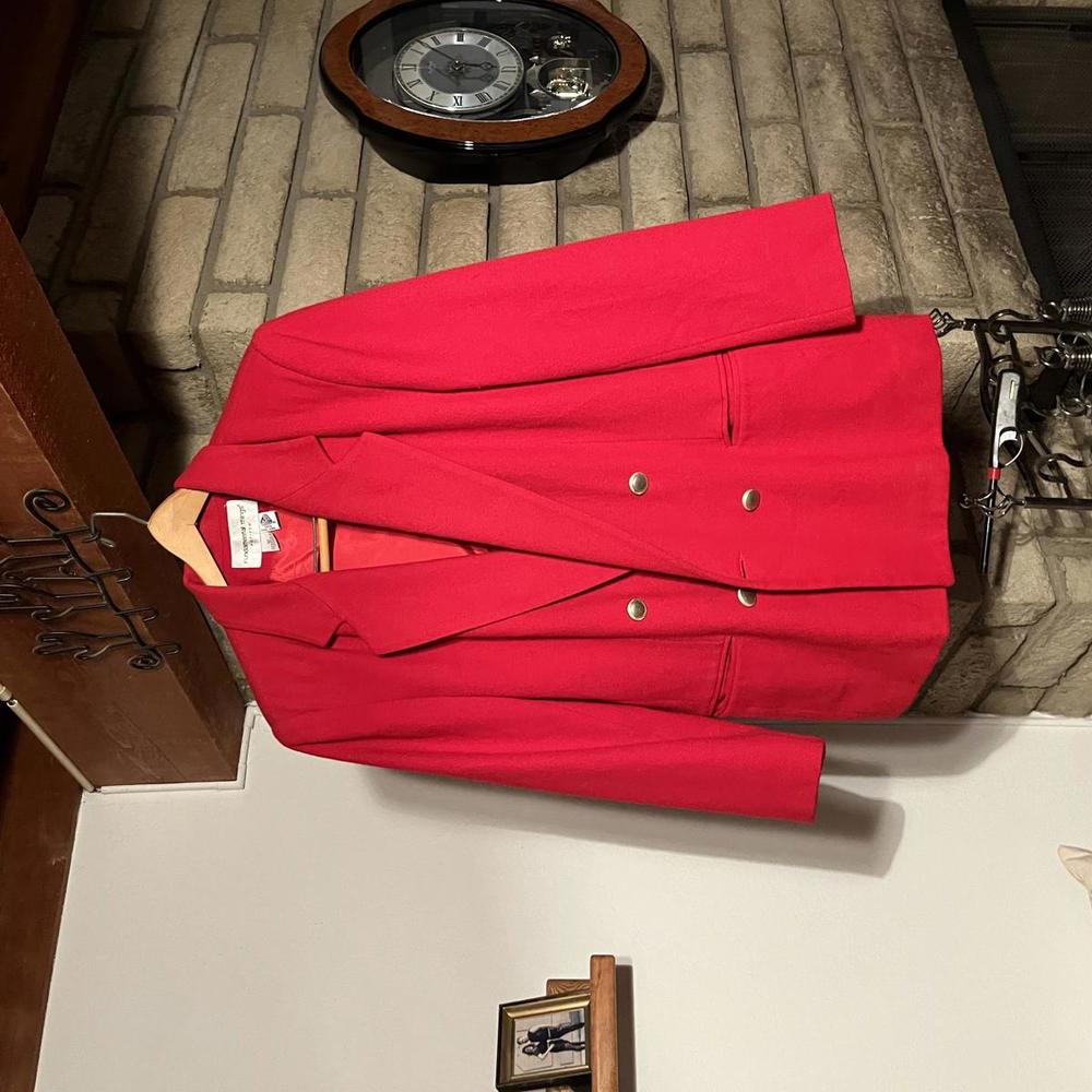 VINTAGE Red Wool Fundamental Things Petite Blazer